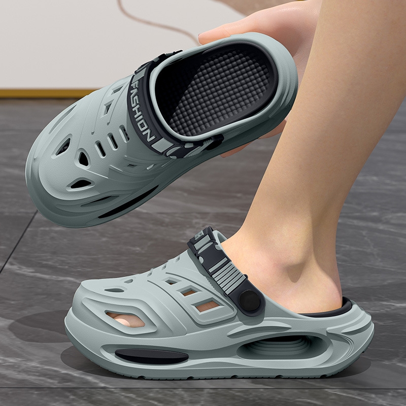 Non slip solid color air cushion sandals, lightweight and breathable slippers, summer outdoor beach shoes for men and women, free shipping