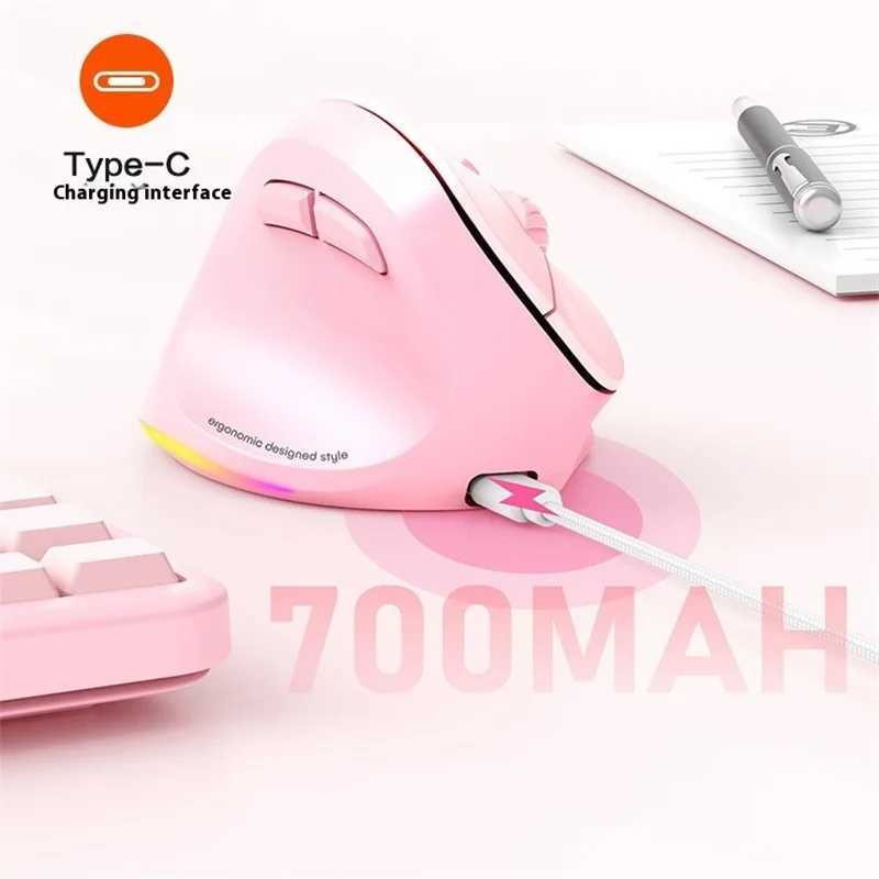 Meetion Mishen Left-Handed Ergonomic Vertical Wireless Mouse Black Light Version Rechargeable Btm010 DPI 2400 Bluetooth D260327