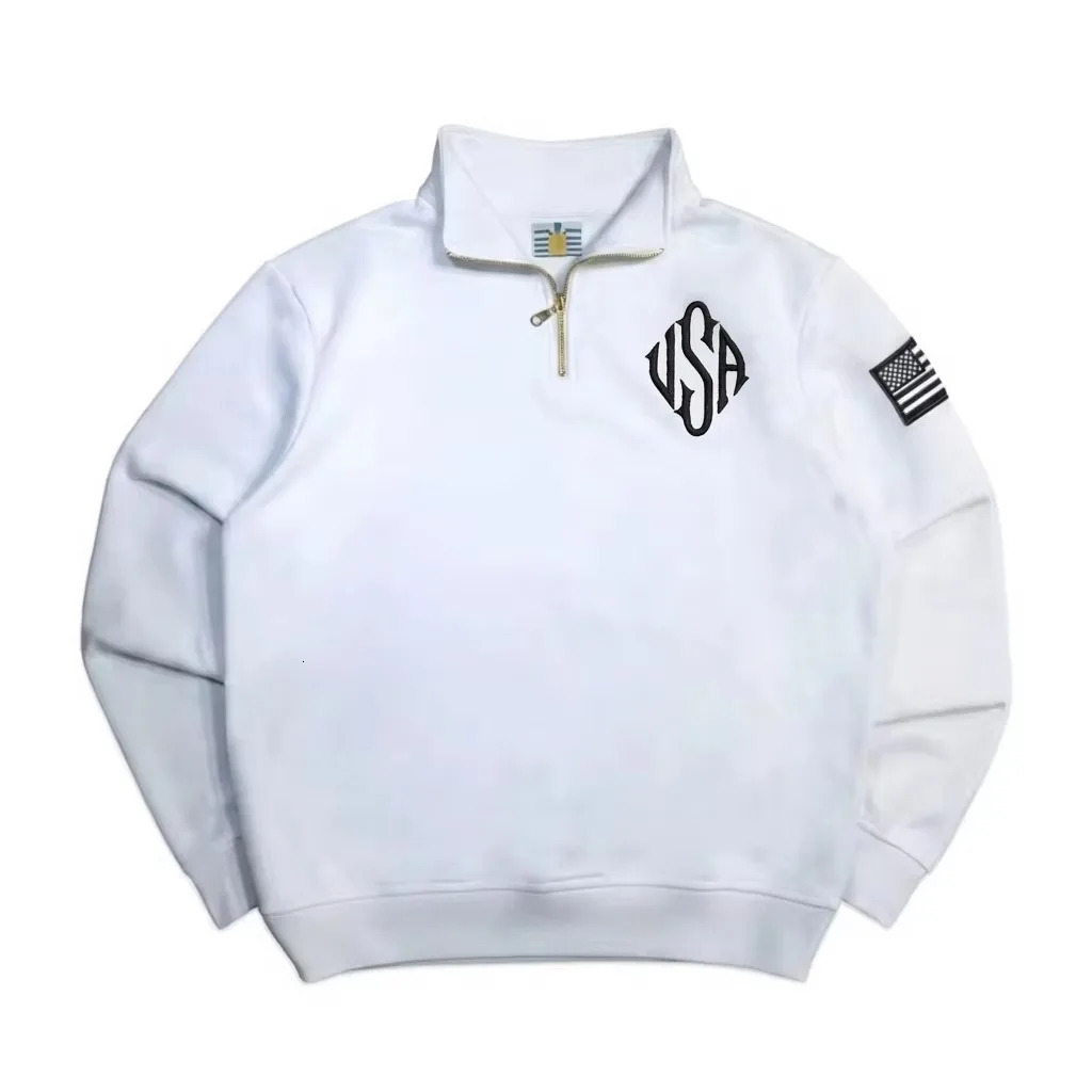 Y2K Retro Quarterzip Pullover Hoodie Embroidery Sweatshirt American Vintage Old Money Casual Streetwear Unisex Oversized Coat 260327