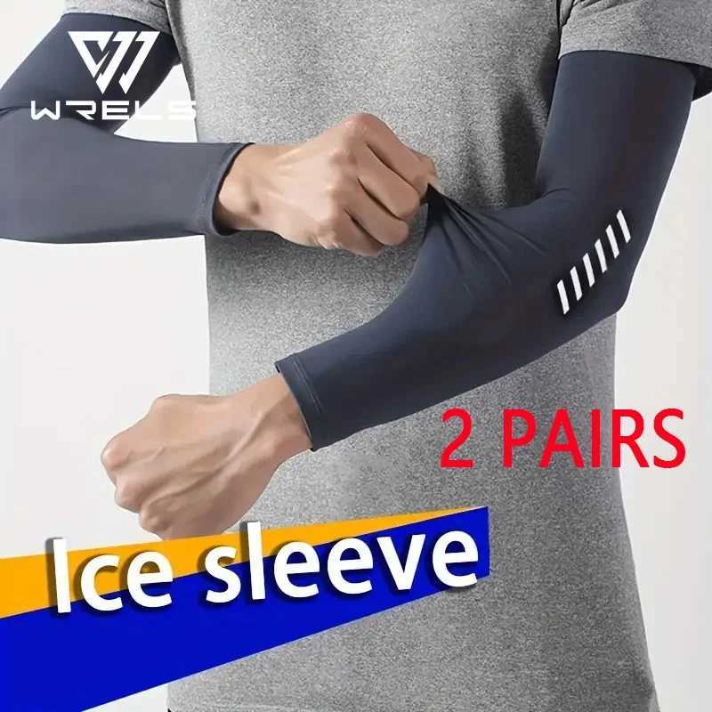 2Pairs Ice Silk Sleeves Breathable UV Protection Cooling Hiking Arm Sleeves Basketball Cycling Running Outdoor Sport Sleeves D260326