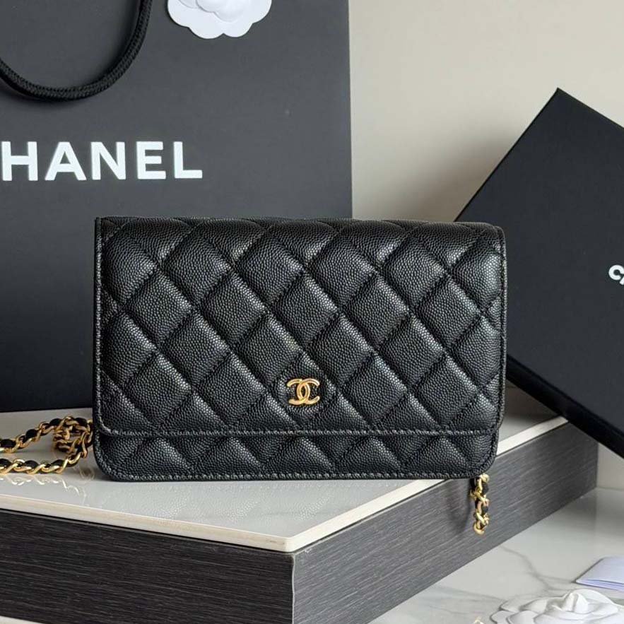 Designer bag shoulder bag wealth bag luxury women's caviar pattern cover silver buckle diamond pattern leather chain particles embossed calf leather mahjong bag 10A