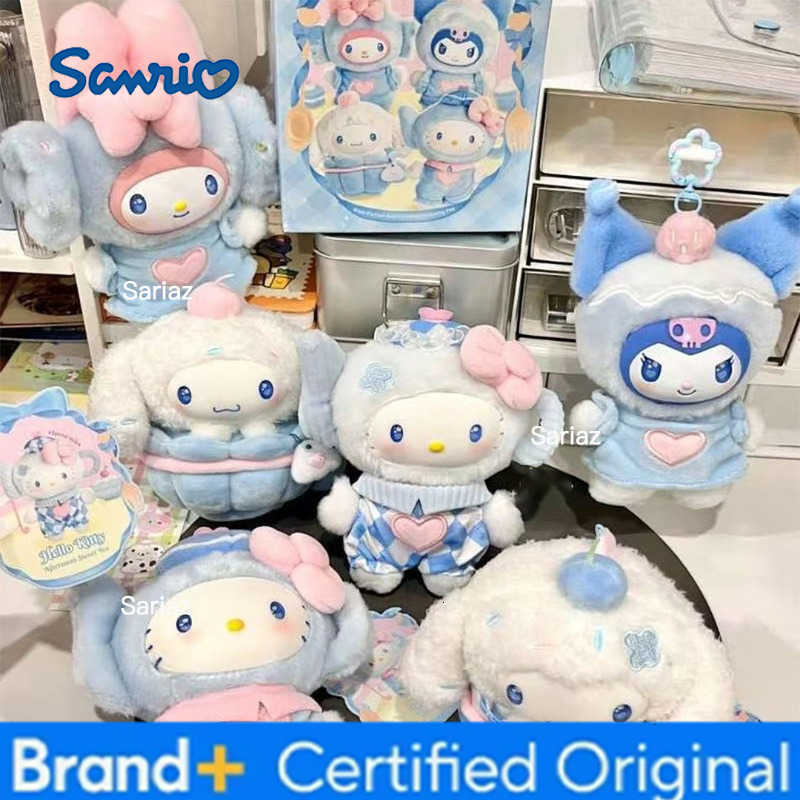 Sanrio Family Fox Island Blue Flutter Series Vinyl Plush Blind Box Cute Cartoon Hello Kitty Kuromi Pendants Girl Bag Toy Gifts H260327