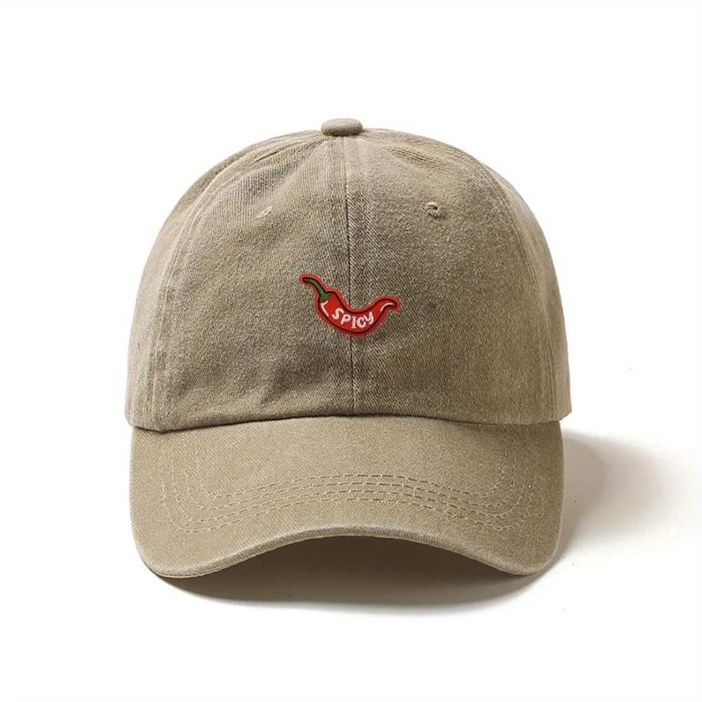 1pc Retro Washed Baseball Caps for Womenwith Chili Pepper EmbroideryAdjustable SnapbackLightweight Breathable for Daily Wear Z260327