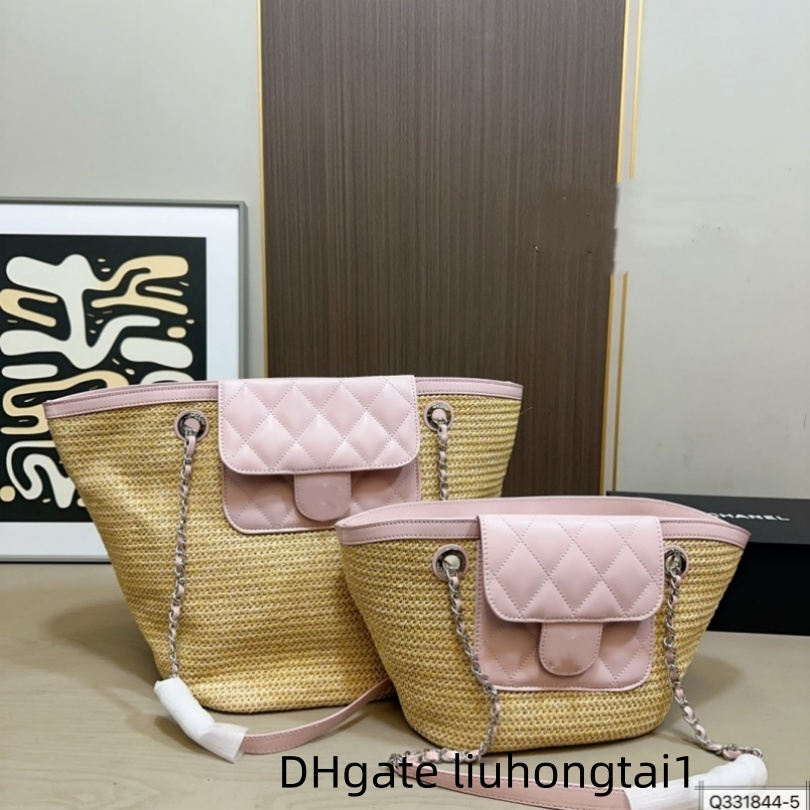 Designer Handbag Women Tote Bag Straw woven beach bag Underarm bags raffia Shopping Bags Pocket Matelasse Chain Purse Totes