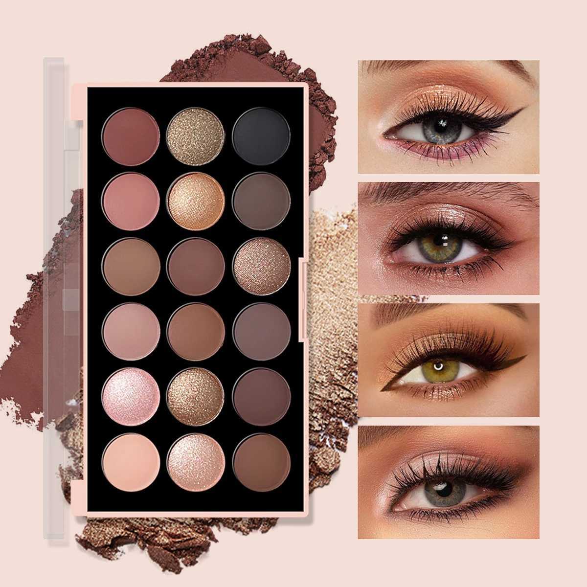 18Color Eyeshadow Palette Pearlescent Matte Fine Shimmer Glitter Earth Tones Long Lasting High Performance Beauty Makeup H260327