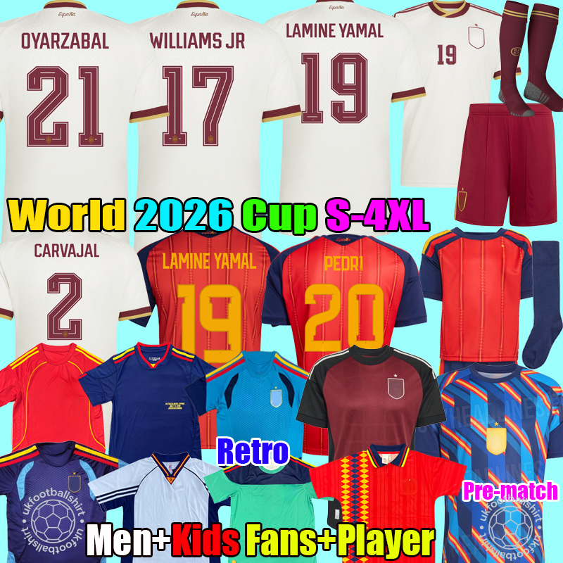 S-4XL Espana Spain jersey world cup 2026 football shirt soccer jerseys Spain Retro PEDRI GAVI LAMINE YAMAL MORATA Carvajal OLMO FERRAN RODRIGO 26 27 Camiseta Men kids
