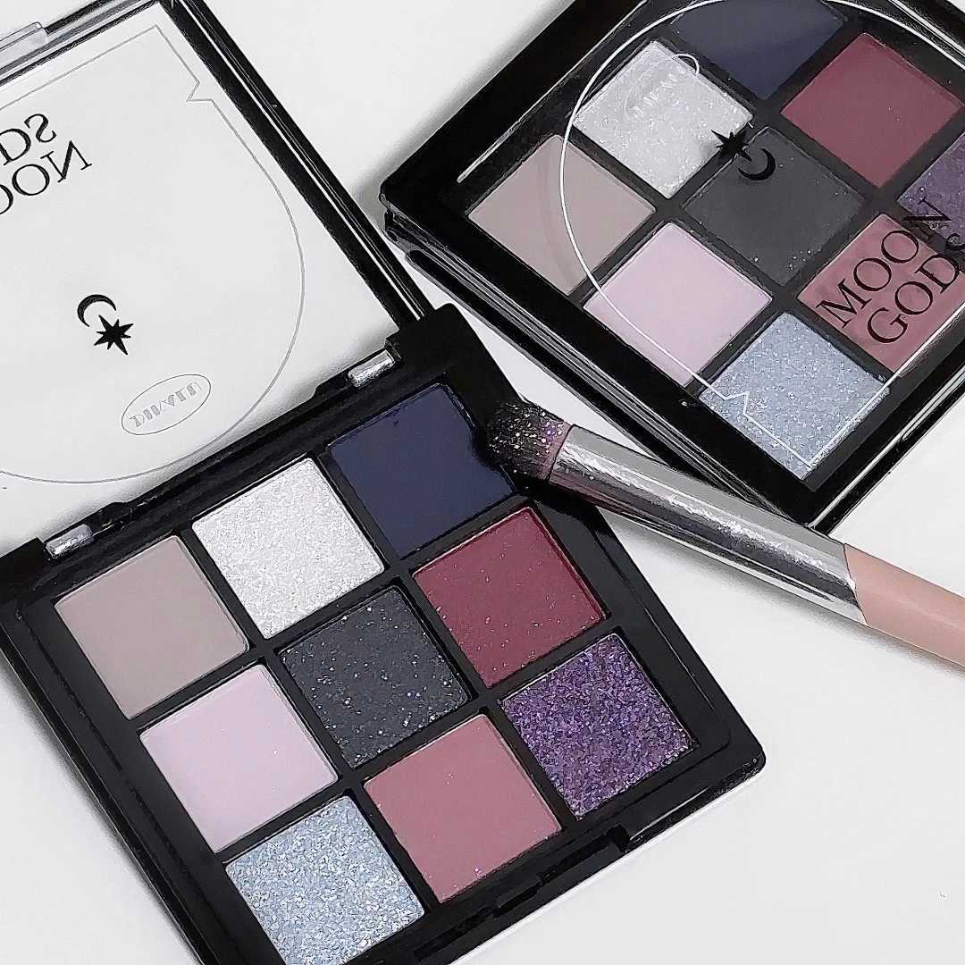 DIKALU New Utopia Moon Eye Shadow Tray Beads Matte Fine Flash Cold Tone Blue Purple Nine Palace Grid to Brighten the Sleeping Si H260327