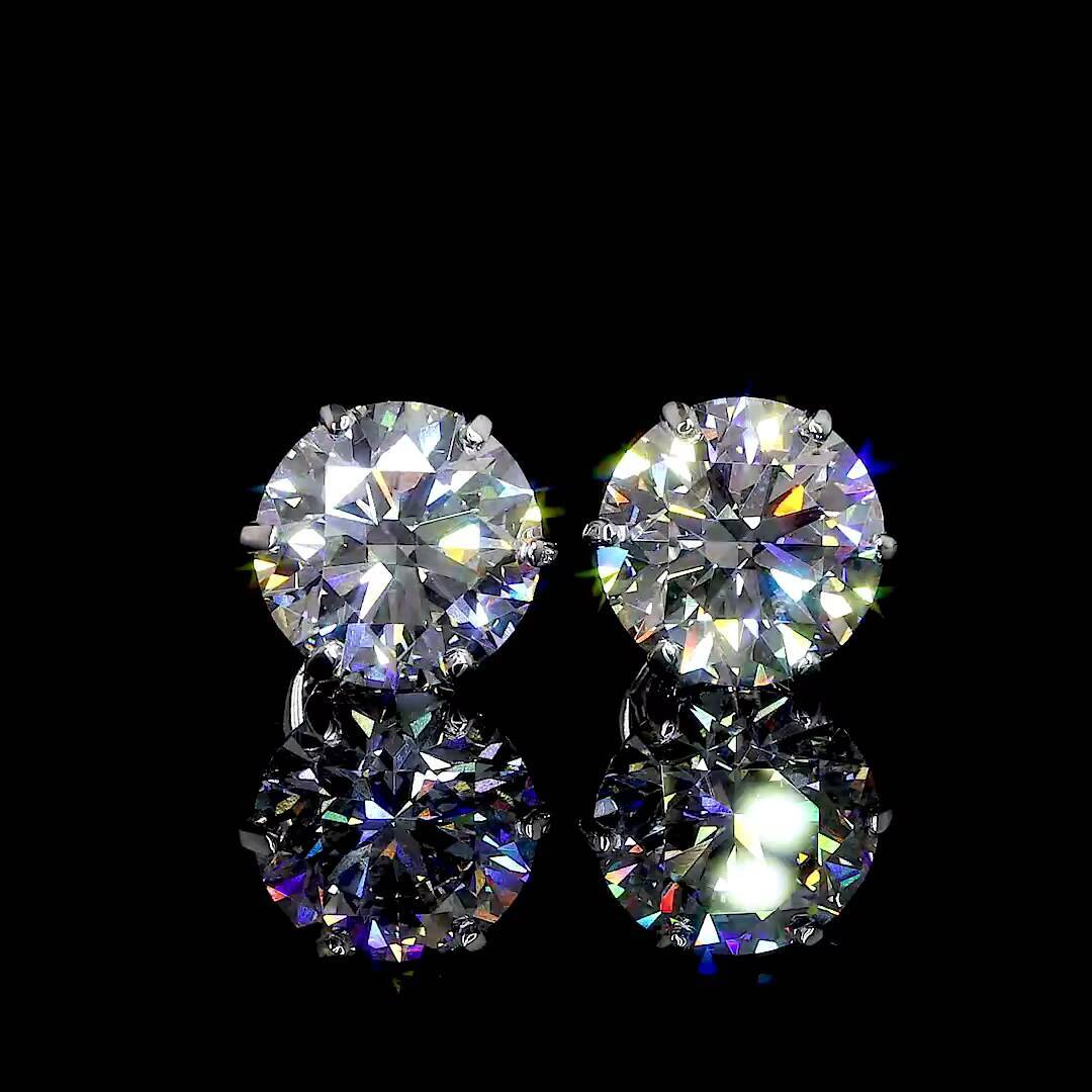14K White Gold Solitaire Lab Grown Diamond Stud Earrings 45 Ct VVS2 Clarity IGI Certified Radiant Sparkle Wedding Anniversary
