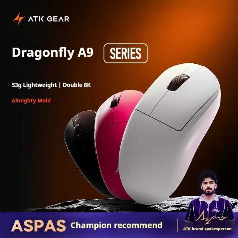 New Atk Vxe A9 Wireless Bluetooth Mouse E-Sports Game Ergonomics Computer Office Tri-Mode Star Flash Edition Big Hand Mouse D260327