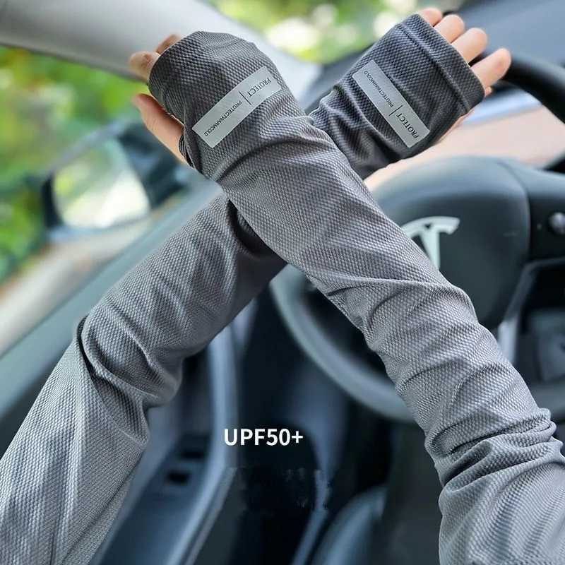 UPF 50 Outdoor Cycling Arm Sleeves Ice Fabric Anti-UV Sunscreen Sleeve Unisex Outdoor Driving Running Cycling Sport Arm Warmers D260326