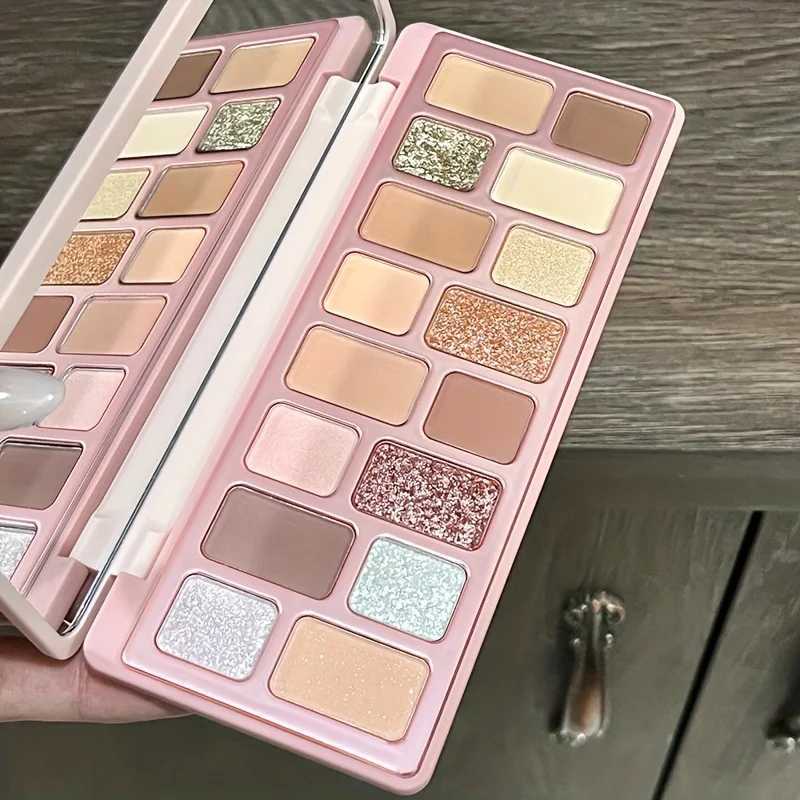 16-Color Eyeshadow Palette - Matte Shimmer FinishSoft Pink to Brown Earth TonesEveryday to Evening Makeup LooksLong-Lasting H260327