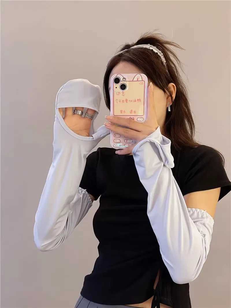 Summer Ice Sleeve Gloves Womens Summer Driving Sun Protection Arm Sleeves Loose Breathable Arm Guard UV Outdoor Oversleeves D260326
