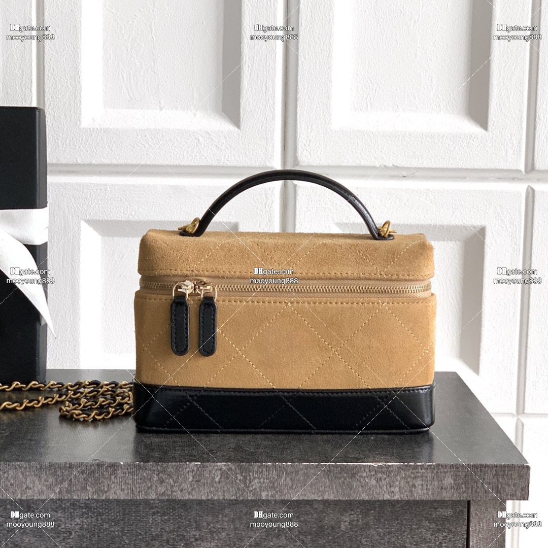 12A Upgrade Mirror Quality Designer Suede Bags for Women 19cm Luxury Phone Bag Suede Combined with Sheepskin Handbag Crossbady Chain Bag Beige Purse