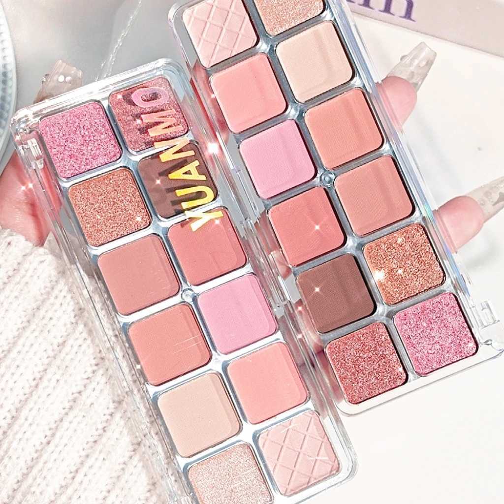 12 Colors Matte Pearl Eyeshadow Palette Christmas Waterproof Long-Lasting Multi-Look Blush ContourAll Skin TypesUnisex H260327