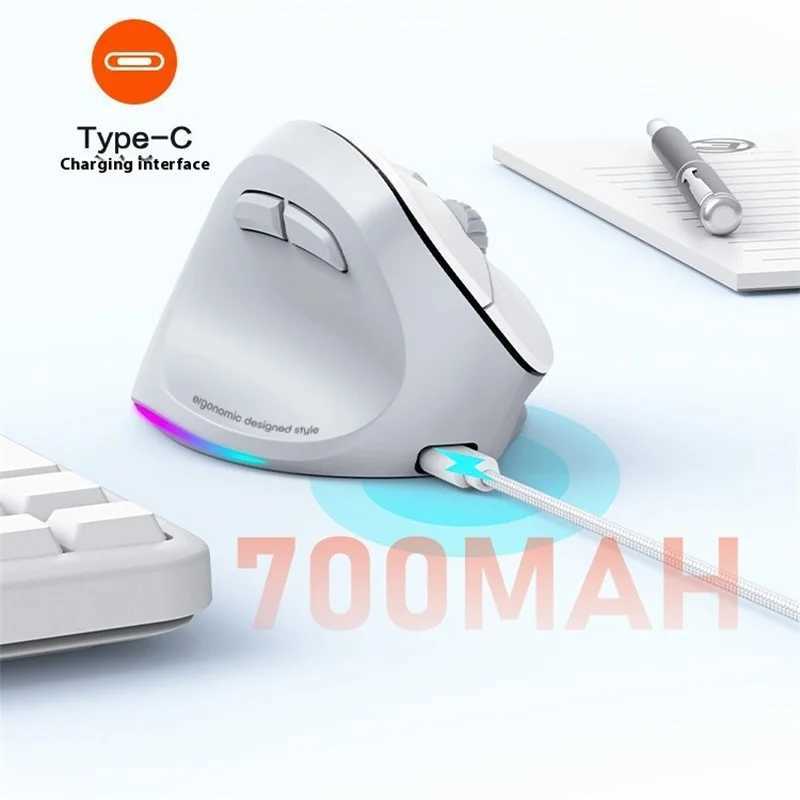 Meetion Mishen Left-Handed Ergonomic Vertical Wireless Mouse Black Light Version Rechargeable Btm010 DPI 2400 Bluetooth D260327