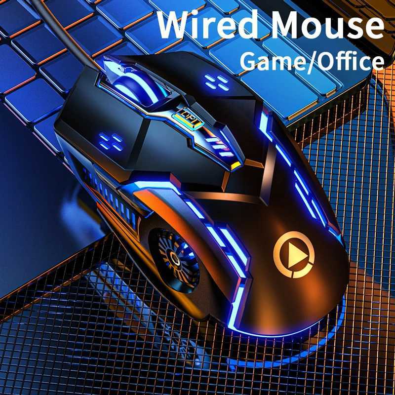 USB Wired Gaming Mouse 6 Button Backlit Ergonomic Mice DPI Adjustable Optical Mice for PC Gamer Computer Desktop D260327