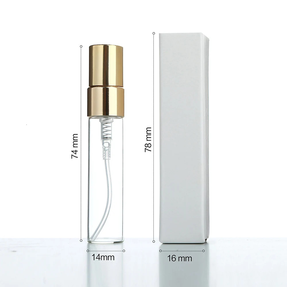 20/30 PCS/lot 5ml transparent glass perfume spray bottles with aluminum nozzles for dispensing Washable refillable with boxes 260318