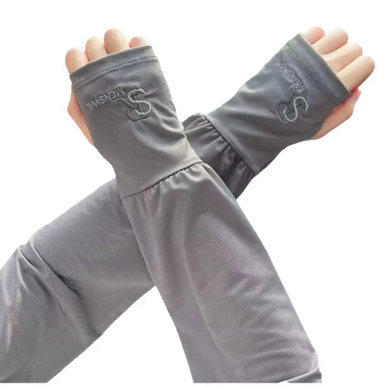 Summer Ice Silk Sunscreen Ice Sleeves Ice Silk Sleeves Mens Loose Sleeves Thin UV resistant Breathable Sleeves SR Ice Sleeves D260326