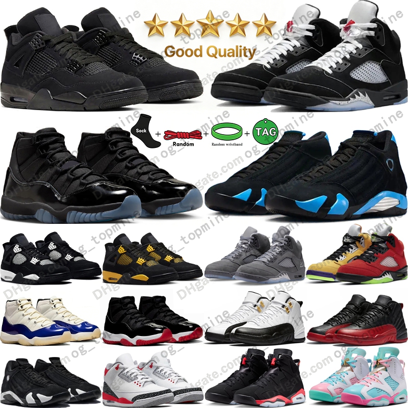 Designer Basketball Shoes 4s 5s Black Metallic 6s Reverse Infrared 11s Gamma Blue 4 Black Cat 5 Wolf Grey White Cement unc 14s 12sTaxi 13s Chicago Mens Womens Sneakers