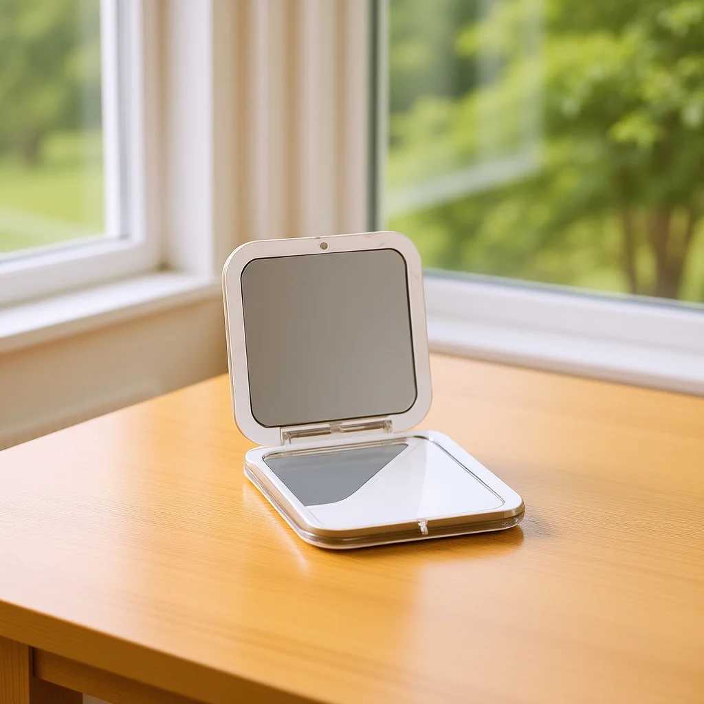 Resin Glass 10X Magnification Pocket Compact Mirror Travel Purse Makeup Mini Mirror Makeup Compact H260327