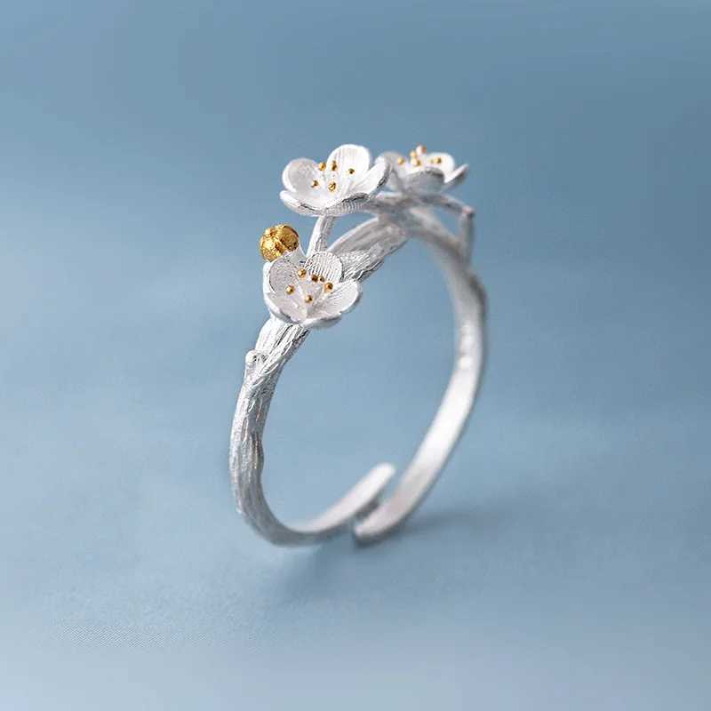 925 Sterling Silver Jewelry New Popular Fashion Daisy Flower Adjustable Female Opening Rings R122 H260327