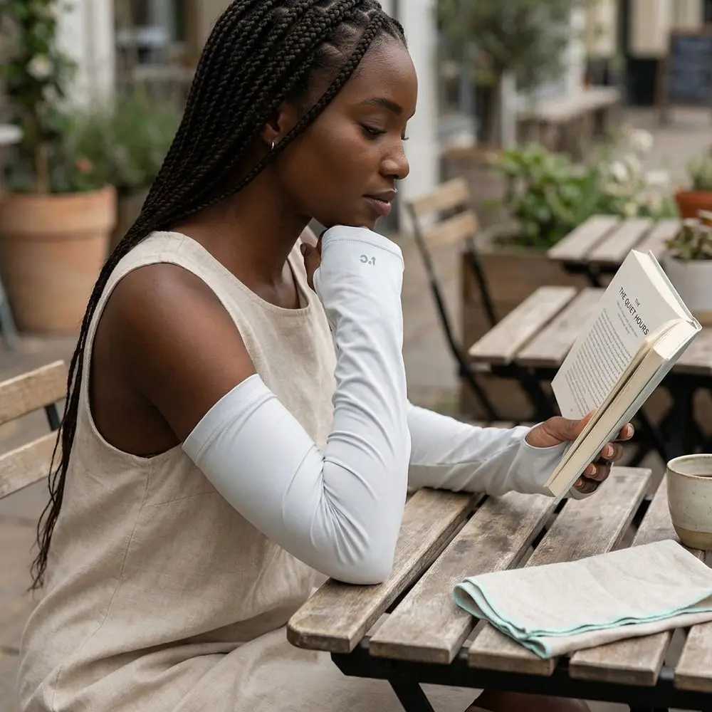 Loose Songkran Festival Ice Silk Sleeves Lightweight Elastic Fabric Sun Protection Sleeves Cooling Effect Polyester D260326