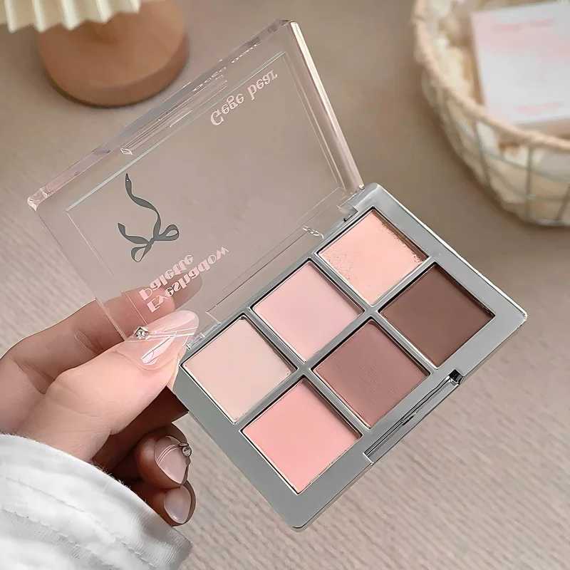 Gege Bear 6-color Eyeshadow Palette Matte Pearlescent Earth Color Sequin Long-Lasting Eyeshadow And Contour Palette H260327