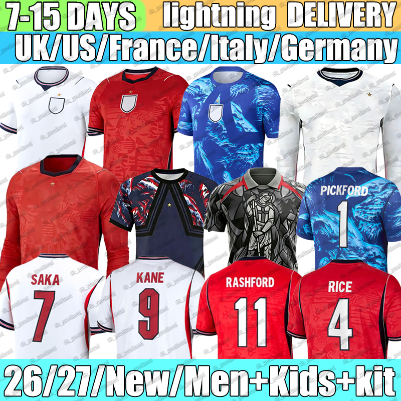 26 27 england football shirt ANDERSON BELLINGHAM Foden EZE Pickford Maguire JAMES ROGERS ANDERSON Soccer Jerseys Rashford HENDERSON Rice Stones Rice Men Kids kit