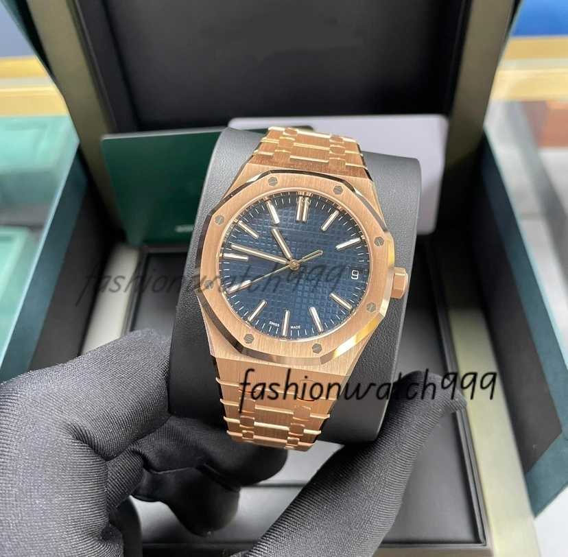 PPM Factory Luxury Mechanical Watch High quality 41mm 4302 Movement 15510 Waterproof Diver Blue Rose gold Dial White Face New Model Or Other Colors CNC Technology