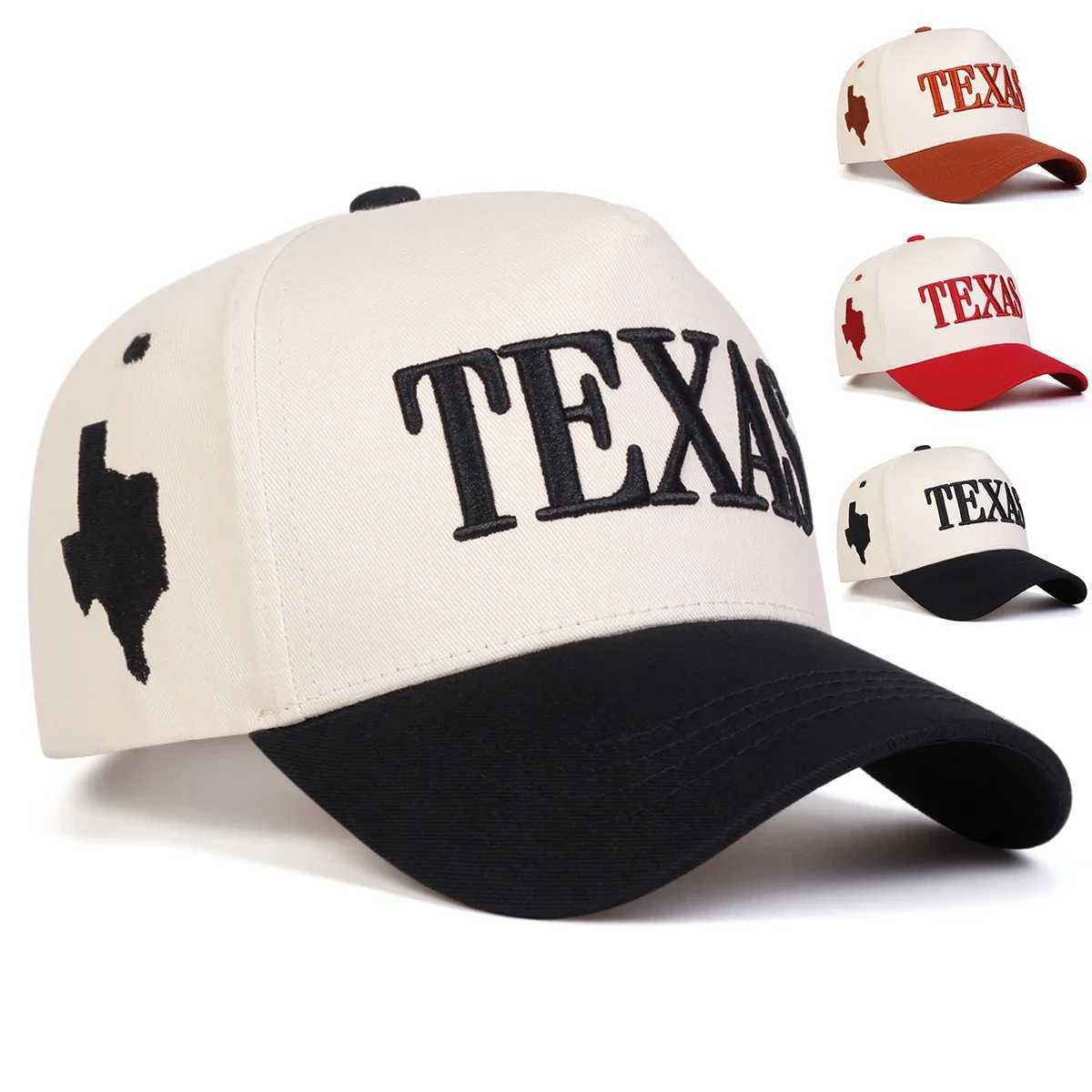 Unisex TEXAS Letter Embroidery Baseball Caps Spring Autumn Outdoor Adjustable Casual Hats Sunscreen Hat Sports M260327