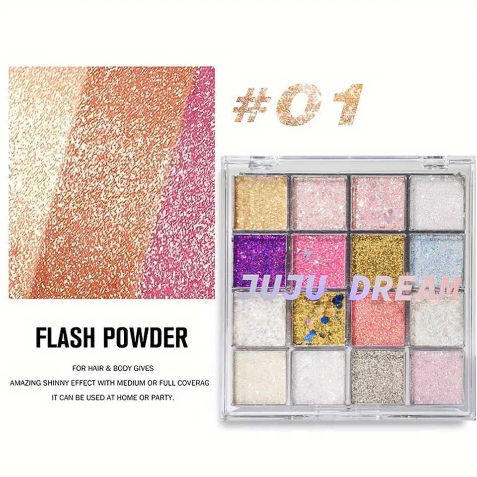 16-Color Glitter Eyeshadow Pumpkin Cherry Blue Purple Shades Bold Party Looks Long-Wear Certified Unisex Skin-Friendly H260327