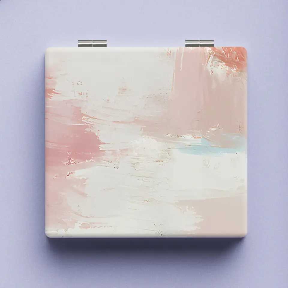Abstract Painting Double-Sided Makeup Mirror 2X Magnifying Portable Folding Pocket High-Definition Mirror Cosmetic Tool H260327