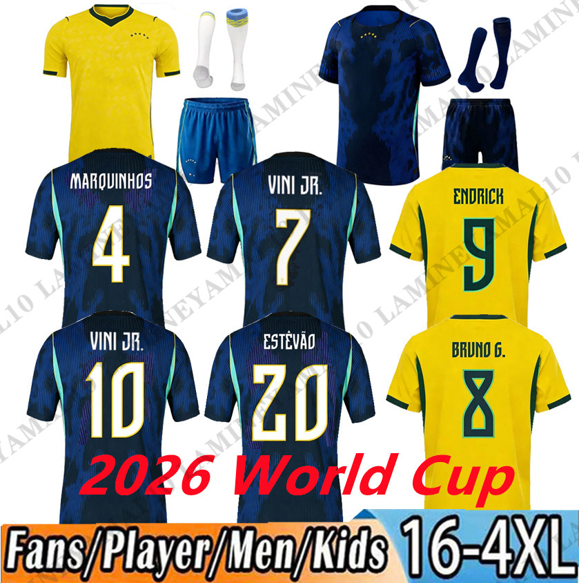 brazil jersey Brasil Soccer Jerseys World Cup 2026 Retro Football tops Shirt VINI JR CUNHA PELE Vintage NEYMAR Ronaldinho camisa de futebol Kids kit maillot foot Kit 1