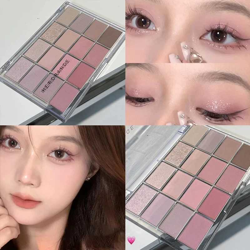 16 Color Eye Shadow Palette Glitter Pearl Matte Eyeshadow Palette Pink Long Lasting Korean Low Saturation Earth Color Eye Makeup H260327