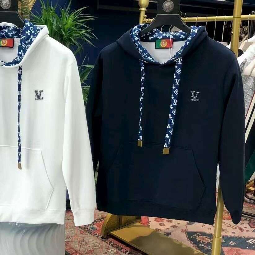 European New Men's Color Block Hooded Sweatshirt Long Sleeve Trendy Light Luxury High-End Base Versatile Fashion Top