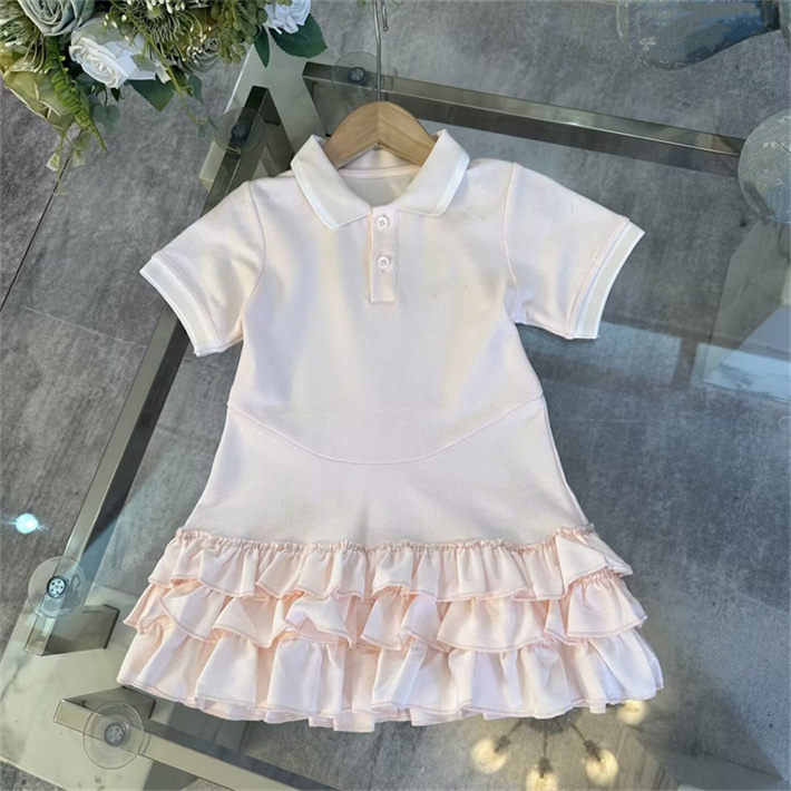 New girls dresses kids skirt Silver letter embroidery Princess dress kids designer clothes baby frock size 90-160CM A5