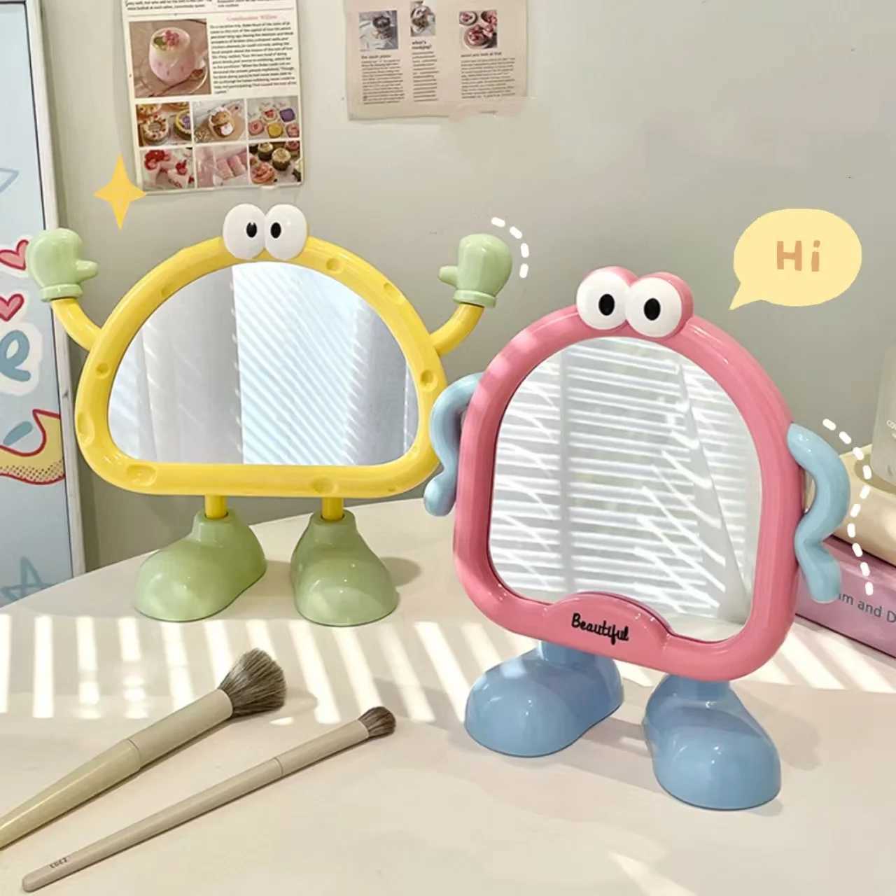 Desktop makeup mirror household bedroom desktop makeup mirrorcute dormitory portable makeup mirror adjustable touch up mirror H260327