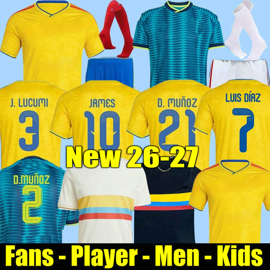 james 2026 2027 ColOMbiA Centenary soccer jersey 100-years anniversary 26 27 L.DIAZ J.LERMA Copa America Home away men women kids kit Football uniform fans version