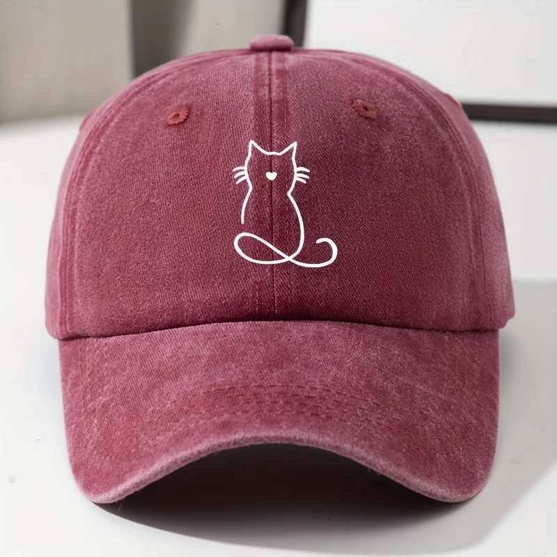 Cat printed baseball cap suitable for outdoor travel fishing leisure running lightweight hip-hop style Z260327