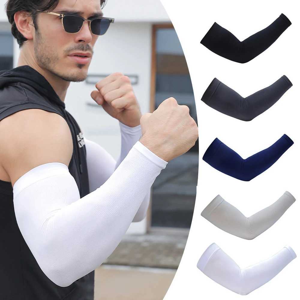 1 Pair Summer Sunscreen Sleeves Ice Silk Mens Plus Size Arm Protection UV Protection Gloves Arm Sleeves Quick Dry Arm Warmer D260326