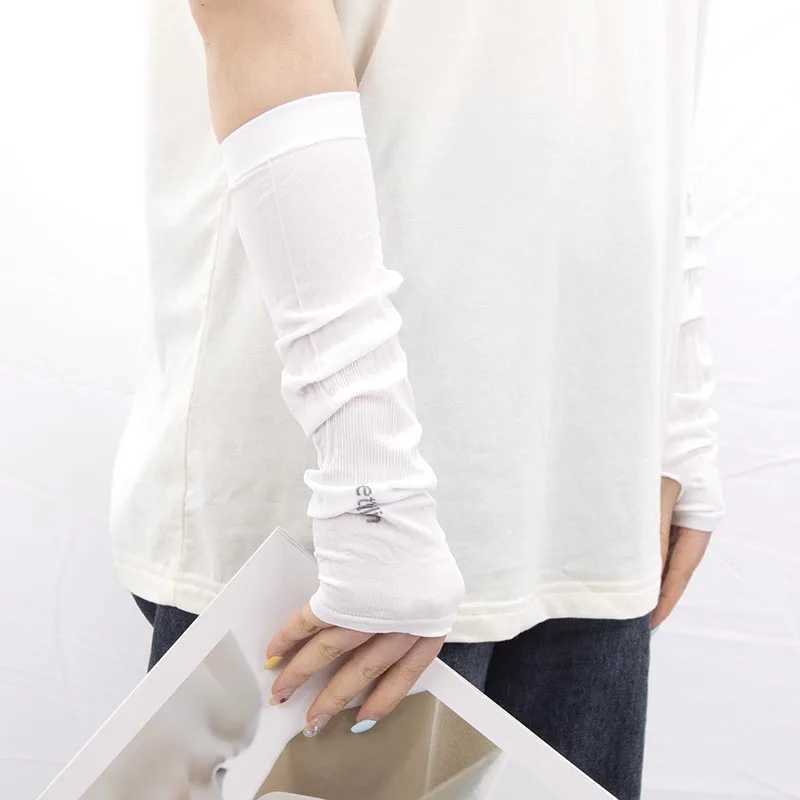 1 Pair Unisex Summer Finger Sleeve Ice Cool Wearing High Elastic Elbow Spring Outdoor Riding Fingerless Fishing Ice Silk Sleeves D260326
