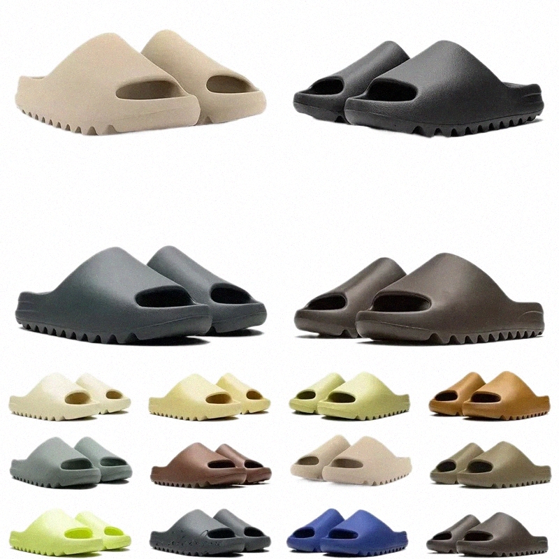 designer Slides Onyx Bone Sandals Women Mens Beach Sliders Sand Slippers Azure Flax Pure Resin Soot Core Shoes