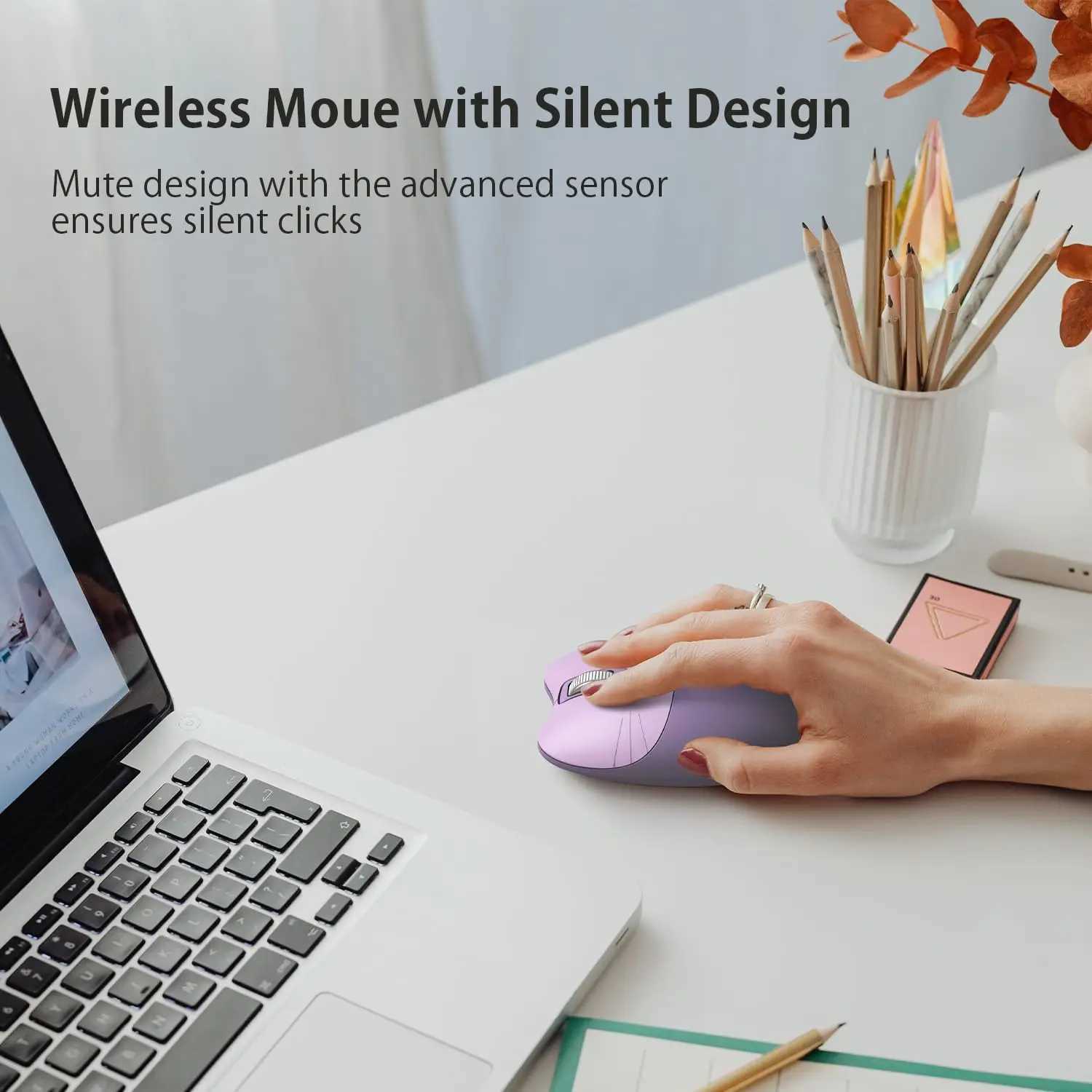 Mofii Cute Cat 24G Wireless Mouse USB Receiver Plug and Play 3 Adjustable DPI Compatible with LaptopPC Computer D260327