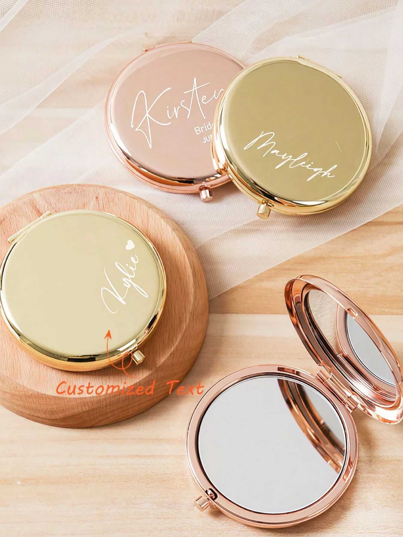 Personalized Compact Mirror Bridesmaid Gifts Birth Makeup MirrorPocket Mirror For HerBridesmaid Thank You GiftBridal H260327