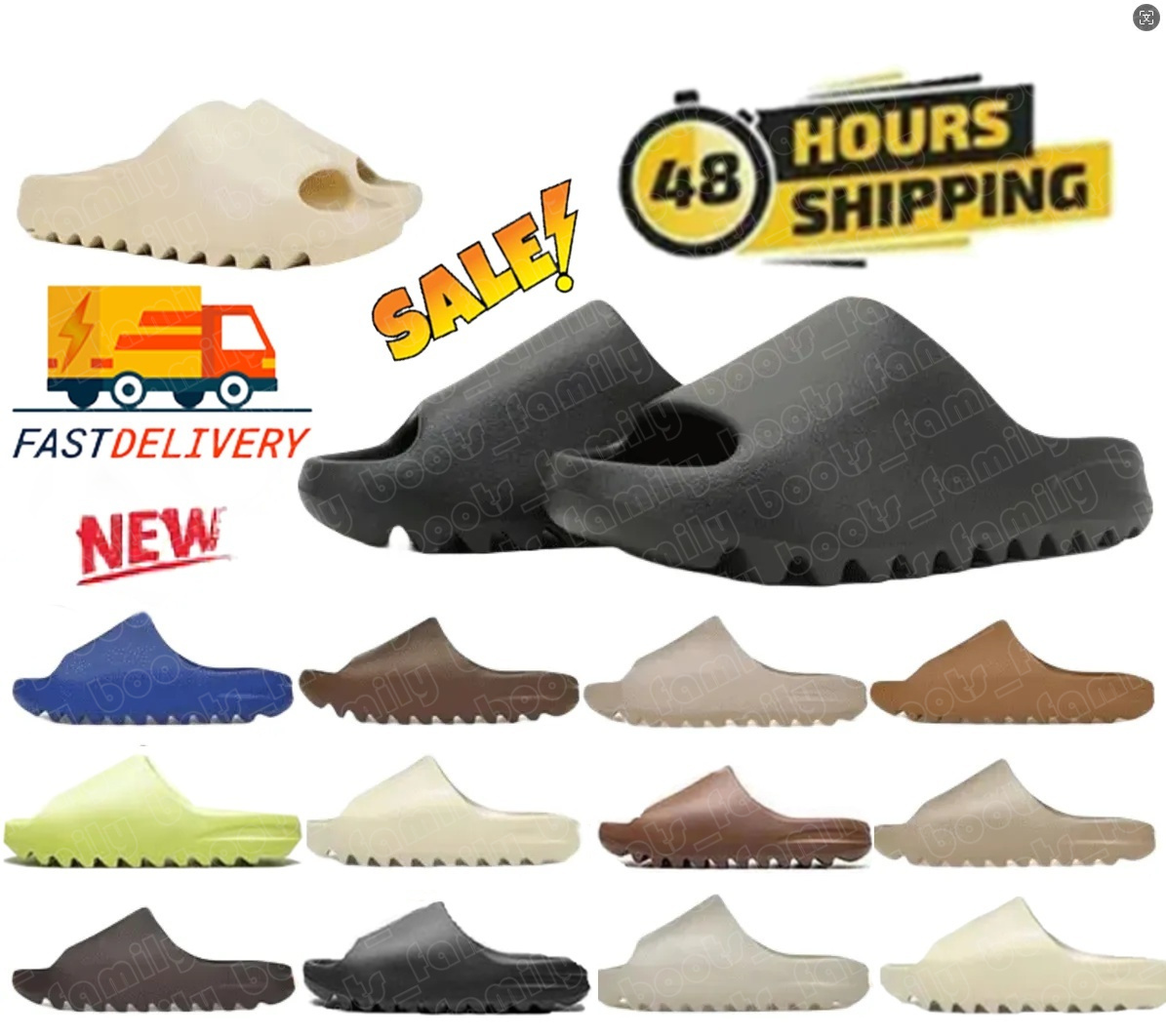 designer Slide Onyx slippers Glow Green slides Slate Grey Marine Bone Salt Azure Flax Ochre Resin Soot Pure Granite Womens mens slipper Y28K#