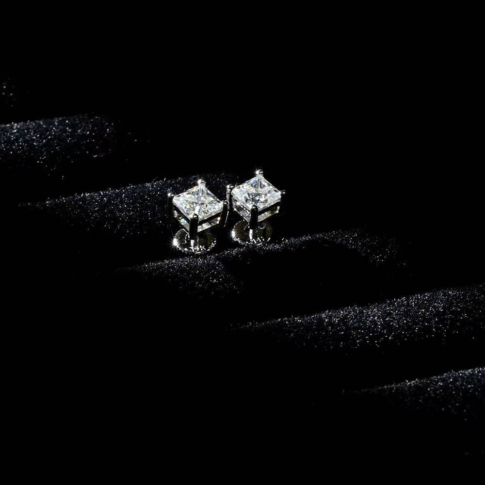 925 Silver Star Stud Earrings VVS Moissanite Jewelry VVS Moissanite Diamond Stud Cute Style IGI Certified Earrings for Women Men