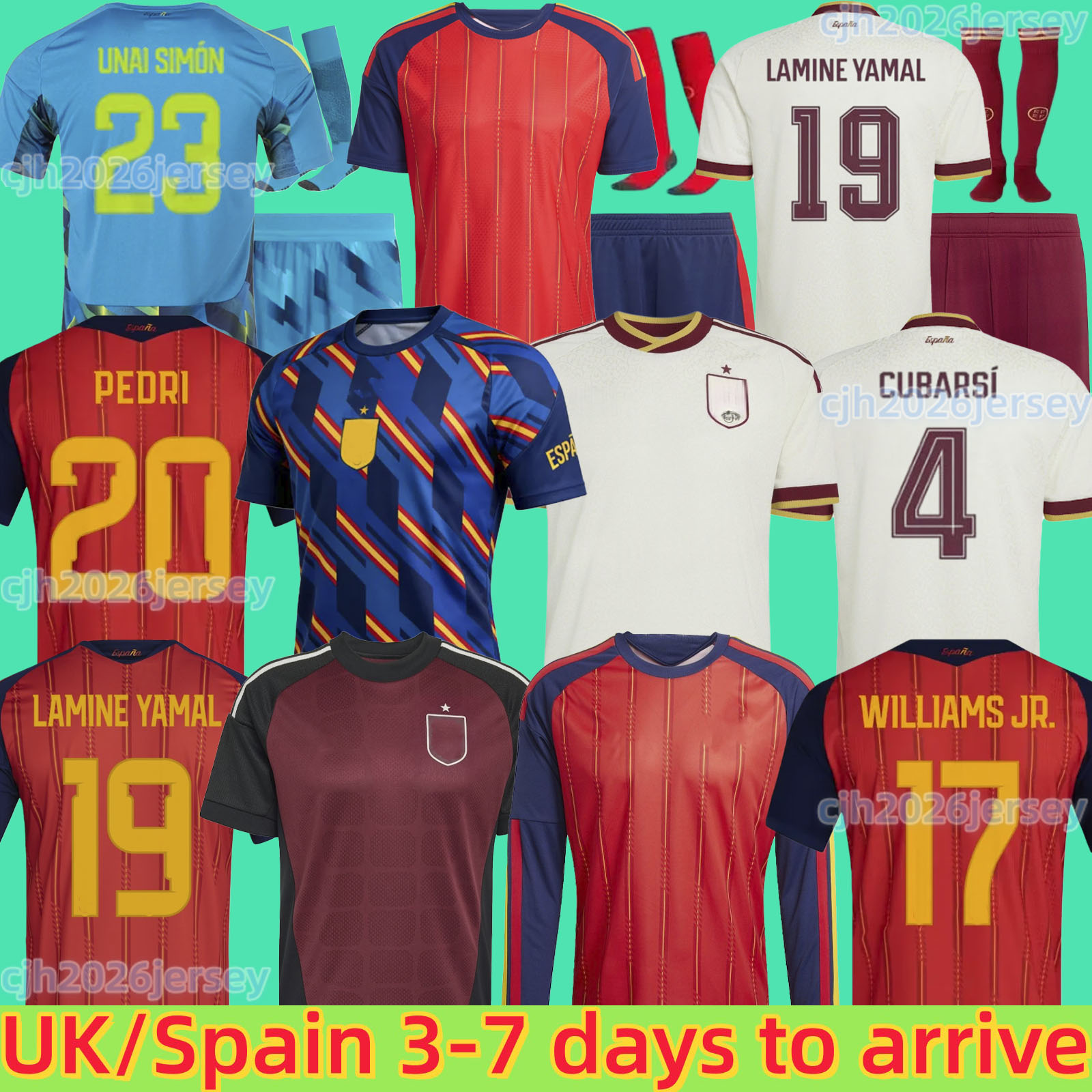 2026 World Cup SPAIN Soccer Jerseys PEDRI GAVI LAMINE YAMAL MORATA Carvajal OLMO FERRAN RODRIGO Jersey Men Kid Kit Football Shirt Fan Player999