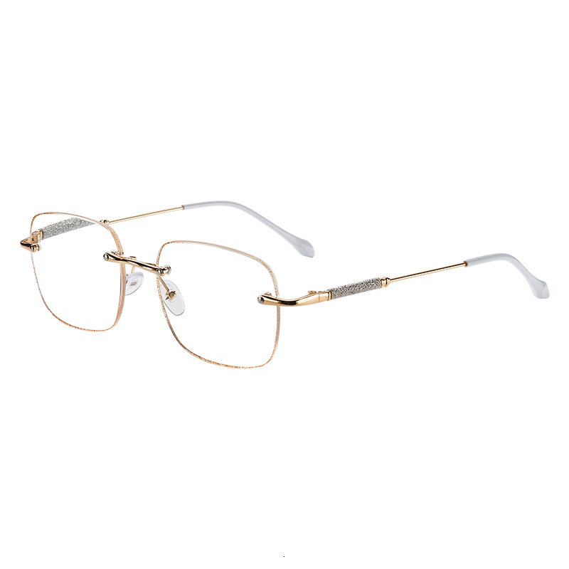 Luxury Brand Designer Sunglasses Tiktok Hot-Selling Glitter Edge-Cut Gl For Women Fashionable Diamond-Studded Non-Prescription Gl Blue Light Blocking 