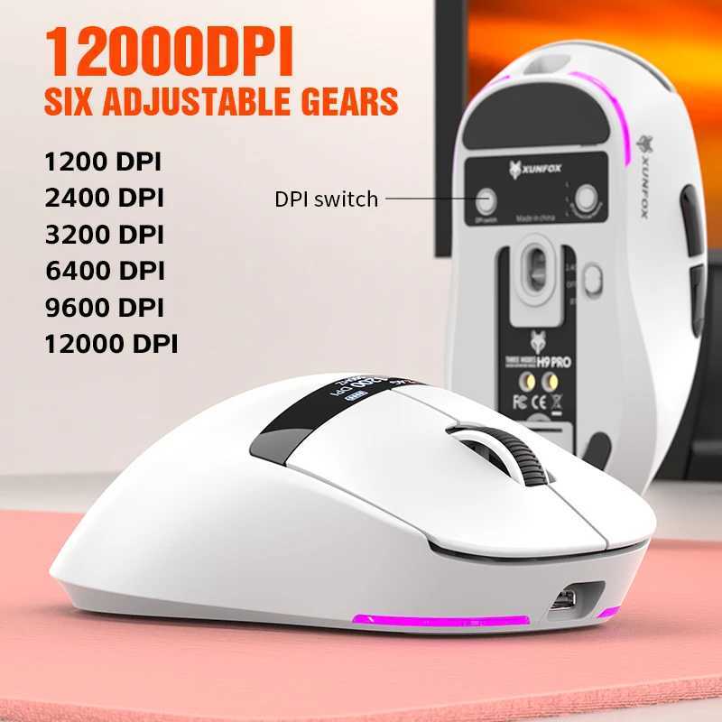 XunFox Wireless Gaming MouseLightweight Triple-Mode with RGB Charging BasePAW3311 Senser500mAh battery12000DPIMAX D260327