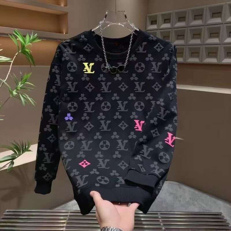 2025 Letter Print Autumn Foam Men's Casual New Sweatshirt Long Sleeve Round Neck Trendy Fashion Top Asia Size